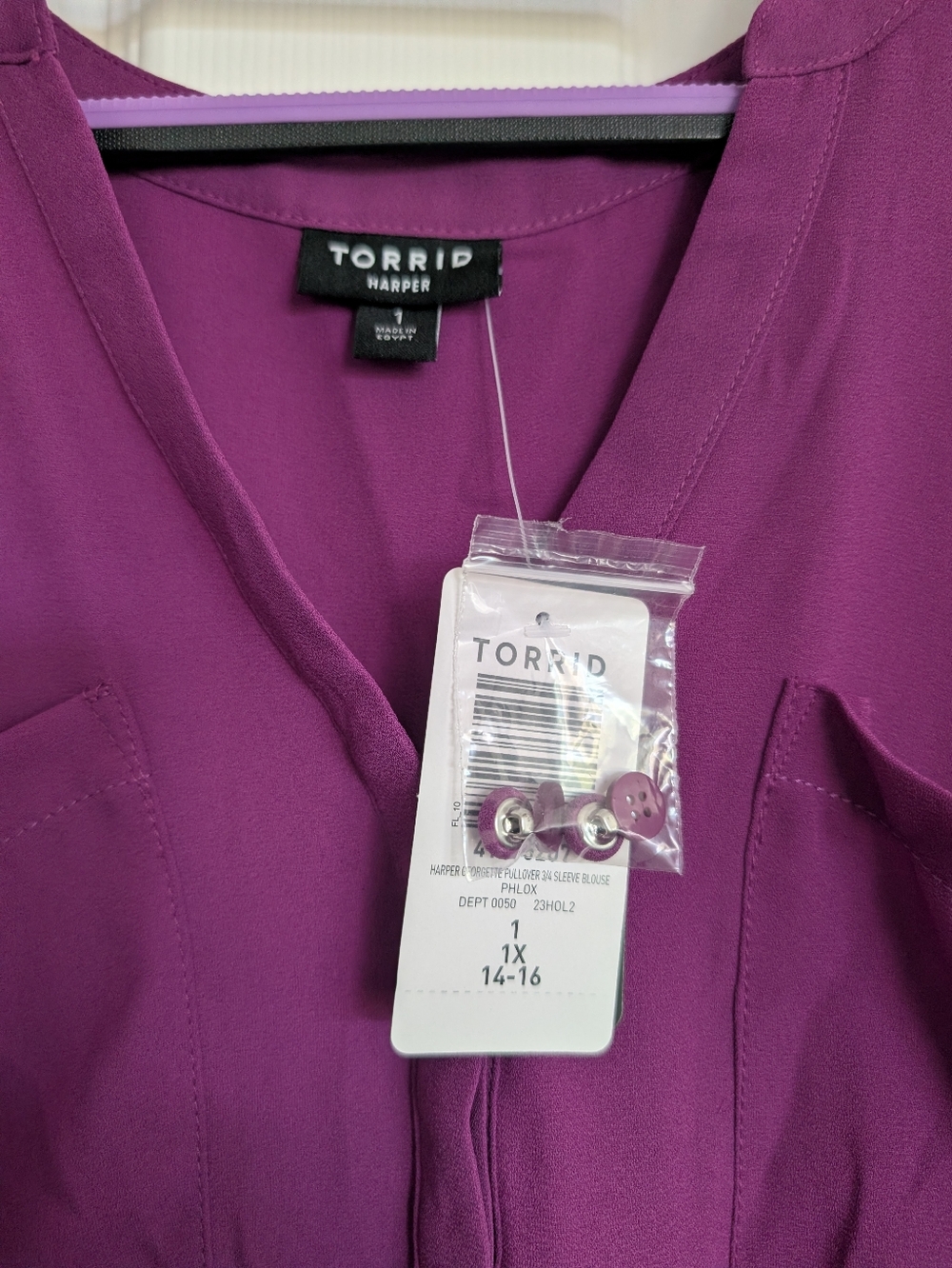 Torrid Magenta Harper Blouse - Picture 2 of 3